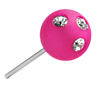 1 Paar Polaris Ohrstecker mit Strass 8mm Fuchsia matt / Kristall
